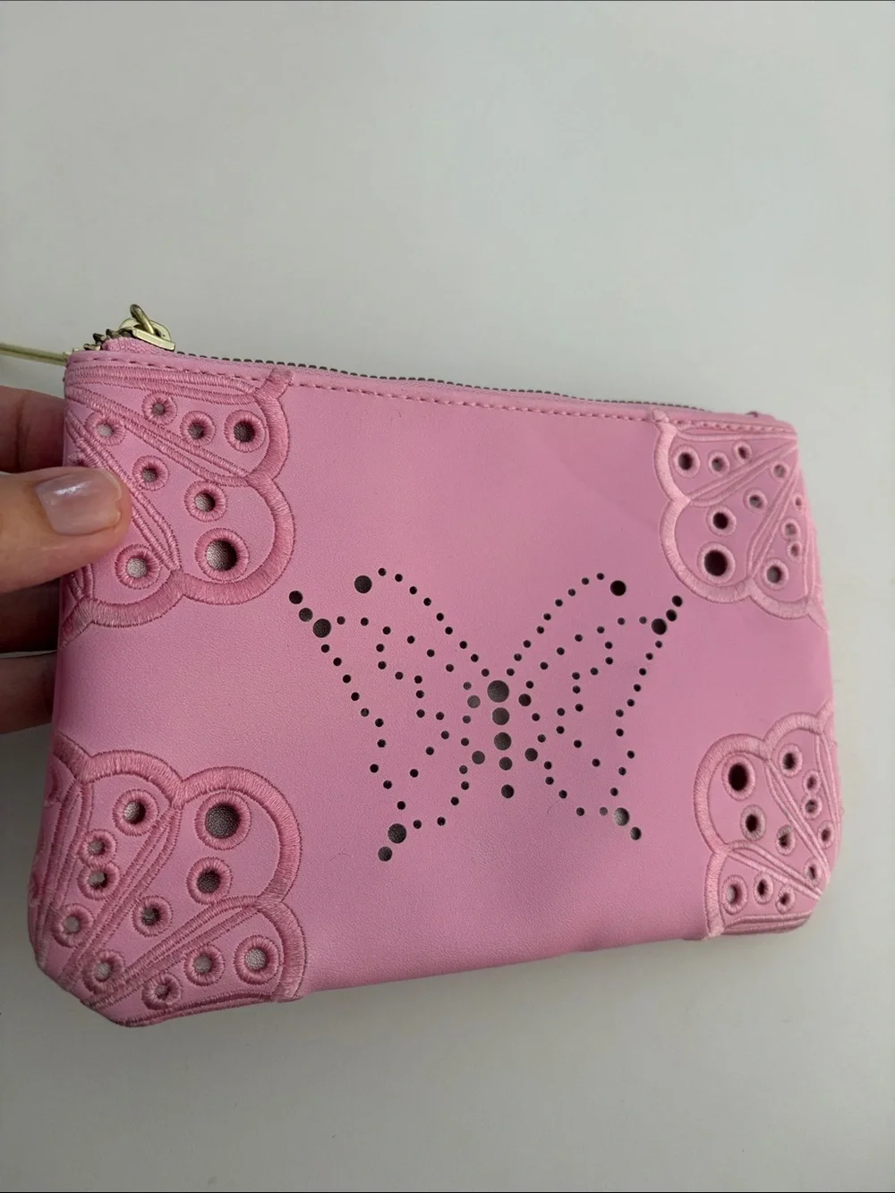 Wicked her universe pink galinda pouch zippered gold details